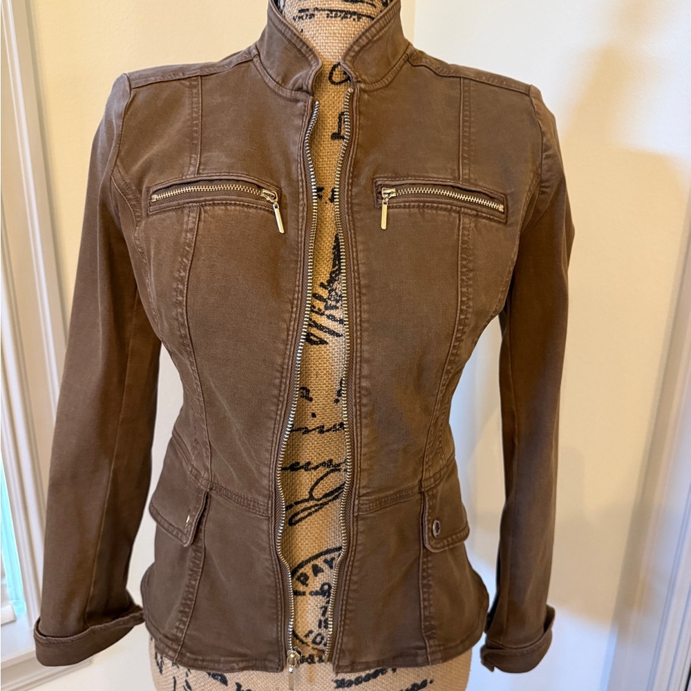White House Black Market Brown Utility Jacket